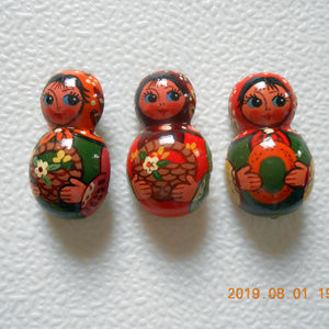 vintage Russian Matryoshka pins, set of 3